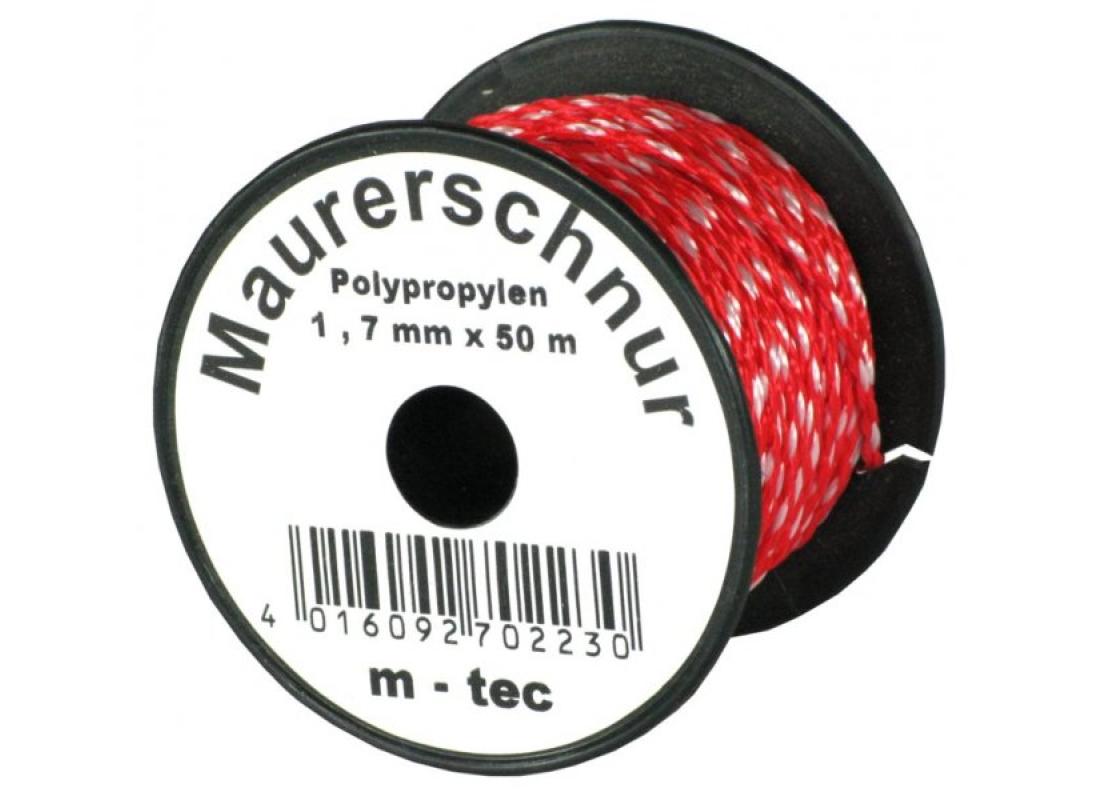 Lot-Maurerschnur Poly 1,7 mm rot Rolle/ 50 m #70223